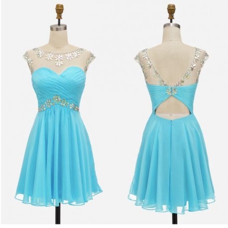 světle modré krátké společenské šaty do tanečních Claudia S