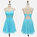 světle modré krátké společenské šaty do tanečních Claudia S