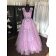 fialové plesové šaty na maturitní ples Lara XS