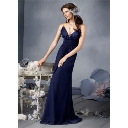 Dlouhé modré večerní šaty na míru