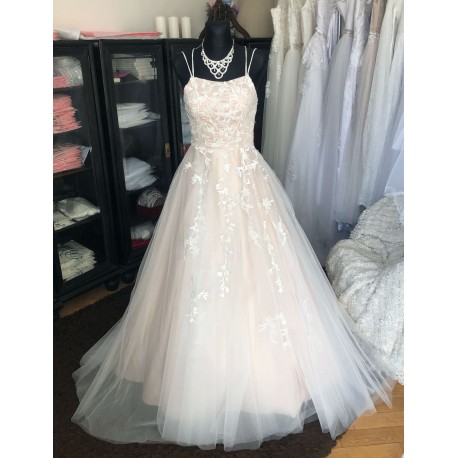 champagne svatební tylové šaty Meda