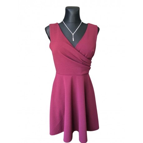 krátké vínové společenské šaty Abbie