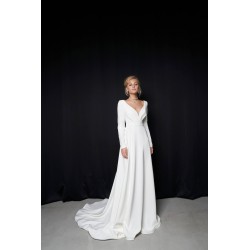 elegantní svatební šaty Tess s dlouhými rukavy
