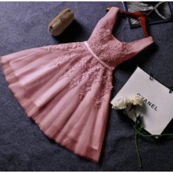 Krátké tmavě růžové plesové šaty s tylovou sukní Andromeda