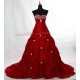 luxusní červené společenské šaty 