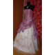 AKCE společenské šaty na maturitní ples růžovo-bílé SKLADEM