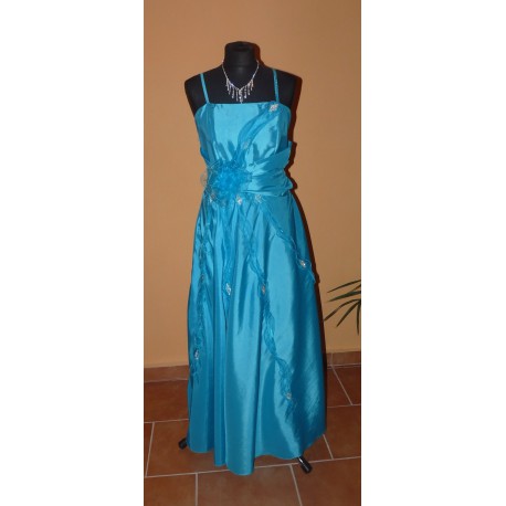 modré společenské dlouhé šaty Tria 