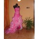 růžové plesové společenské sexy šaty Chloe S-M