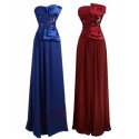Sofia dlouhé společenské šaty - tmavě modré, červené