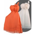 Sofia krátké společenské šaty - bílé, oranžové 