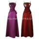 Sofia dlouhé společenské šaty - fialové, červené