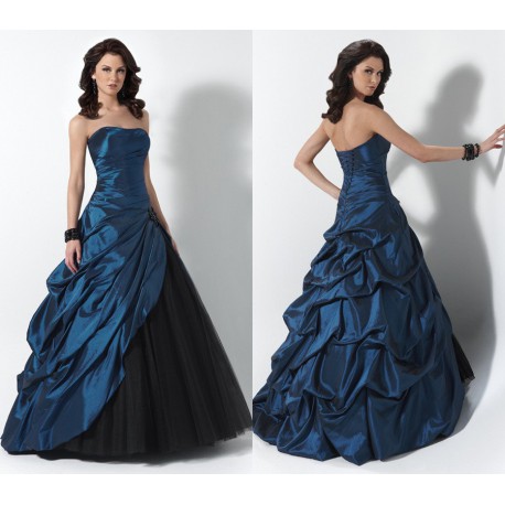 Mandy luxusní tmavě modré plesové společenské šaty M-L