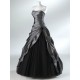 Mandy plesové společenské stříbrno-černé šaty L-XL