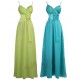 Sofia dlouhé společenské šaty - modré, zelené