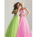 plesové společenské dlouhé maturitní šaty Adele 2 - růžové, zelené