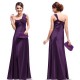 luxusní fialové dlouhé společenské šaty na jedno rameno M