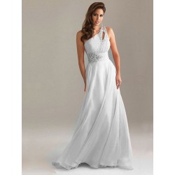 dlouhé antické bílé plesové svatební šaty na jedno rameno Donna  XXL-XXXL
