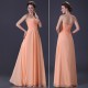 jednoduché oranžové společenské plesové šaty Abi  XL-XXL