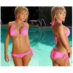 dámské růžové dvoudílné plavky, bikini