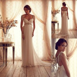 luxusní antické svatební šaty krémové Callidora S