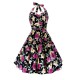krátké retro rockabilly vintage květované šaty Vivien M-L