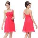 krátké růžové společenské šaty na jedno ramínko XXL