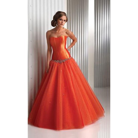 oranžové plesové šaty na maturitní ples Dita XS-S