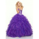 luxusní fialové plesové šaty na maturitní ples nadýchané Veronica S-M