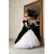 černo-bílé svatební nebo plesové šaty Vilma XL-XXL