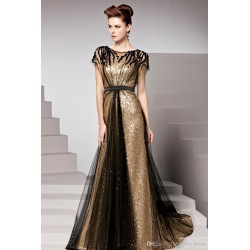 luxusní zlaté plesové večerní šaty na ples Erica M-L