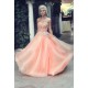 luxusní lososové plesové šaty na maturitní ples Barbara XS-S