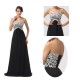 luxusní černé plesové šaty s krajkou Erica M-L