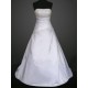 luxusní svatební šaty Stella S-M - čistě bílé, zdobené perlami