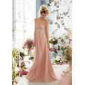 luxusní pudrové růžové společenské šaty na maturitní ples Triss XS-M