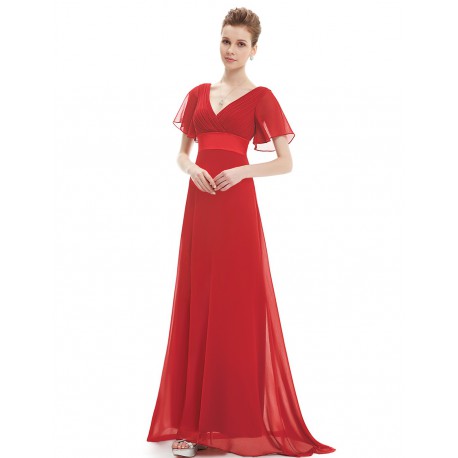 červené jednoduché společenské šaty Lena XS
