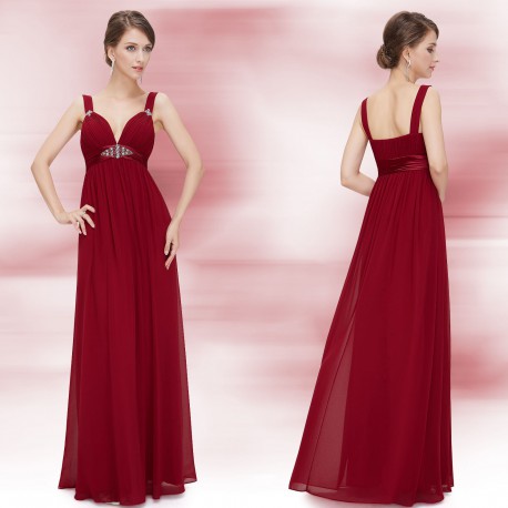 tmavě červené dlouhé společenské šaty Adrianna XS