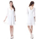 krátké bílé letní společenské šaty s 3/4 rukávy S 