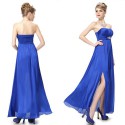 elegantní modré společenské šaty M-L