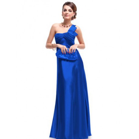 modré luxusní společenské šaty S