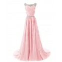 světle růžové plesové šaty na ramínka Agatha XS-S
